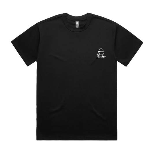 Black front flat lay