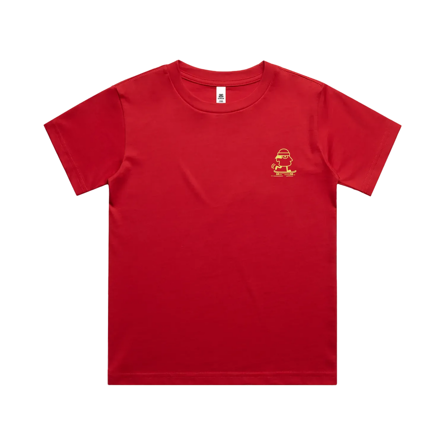 Red front flat lay